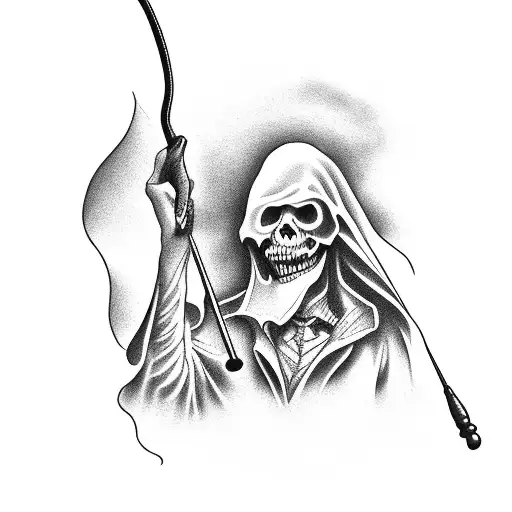 Grim Reaper Holding An Umbrella
