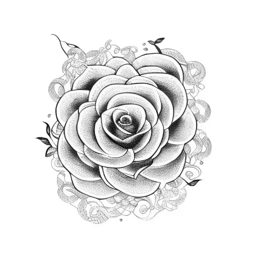 A Bouquet Of Flowers Intertwined With A Snake