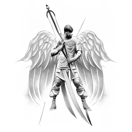 Male Arch Angel With Sword