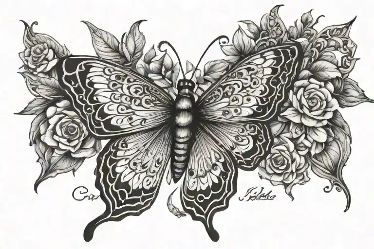 Butterfly And Name And Date