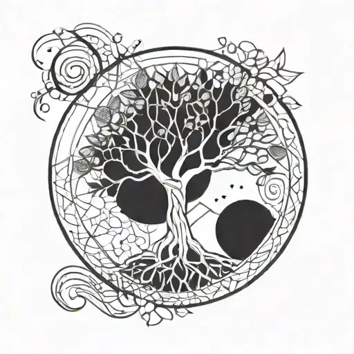 A Modern Geometric Interpretation Of The Tree Of Life Intertwined With A Circle