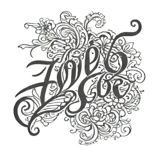 Calligraphy Script Featuring The Name Zoe