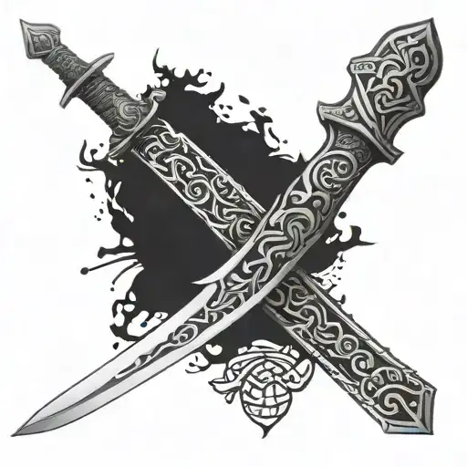 Ancient Sword With Intricate Engravings And Runes