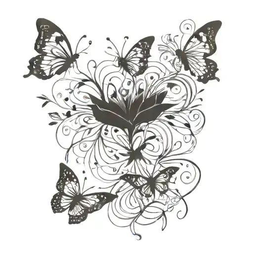 Strengh In Writing With Little Butterflies Surrounding It