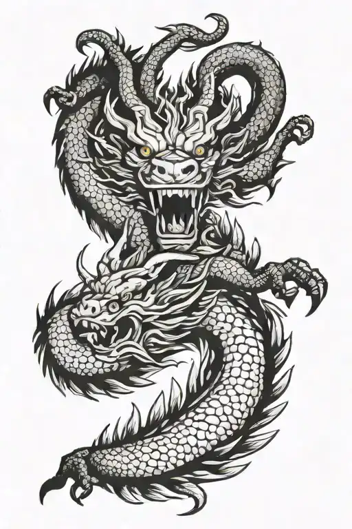 Ram Fighting A Chinese Dragon Symbolizing Internal Strife