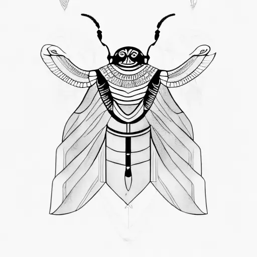 Egyptian Scarab Holding Sun