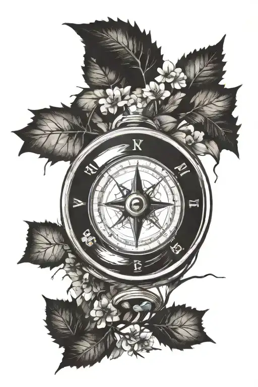 Compass With Trees Looking Through Lens