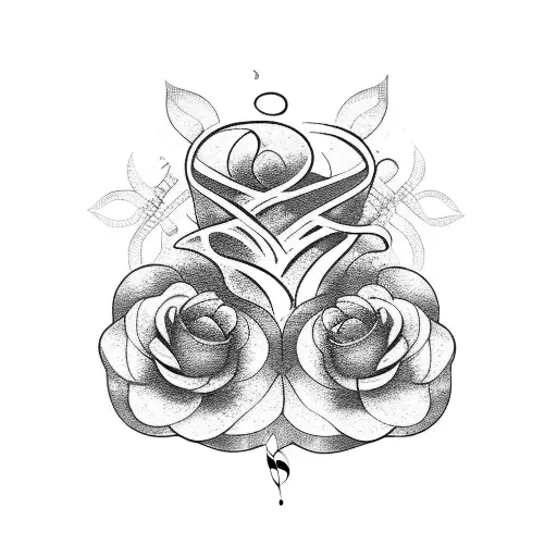 A Floral Composition Intertwined With Musical Notes