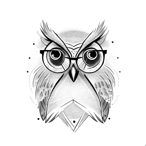Owl Face With Glasses On Forehead