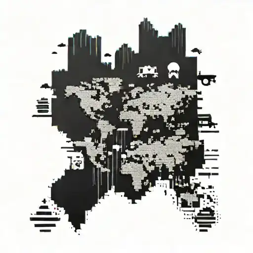 A Pixelated World Map With Gaming Icons Marking Favorite Travel Destinations