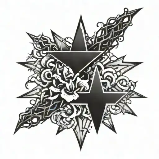 Jharel Name With Stars And Crown Of Thorns