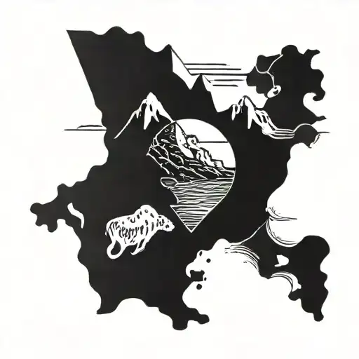 A Majestic Mountain Range With The Coors Beer Logo Subtly Incorporated Into The Design