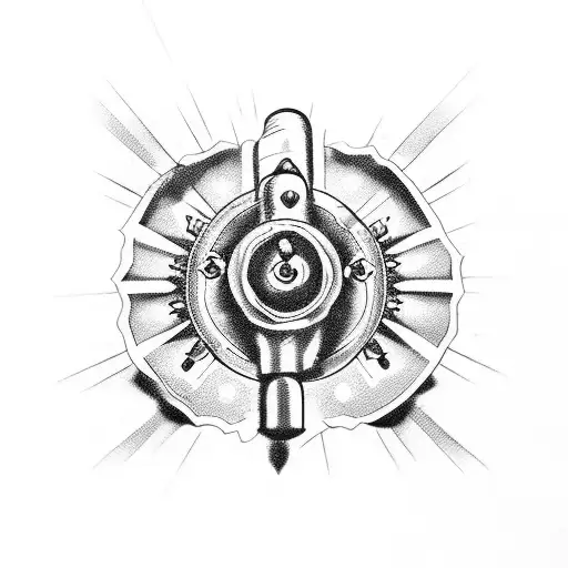 Revolver Gun With Roses As Bullets