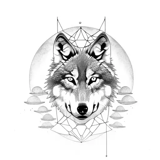 Wolf With Moons