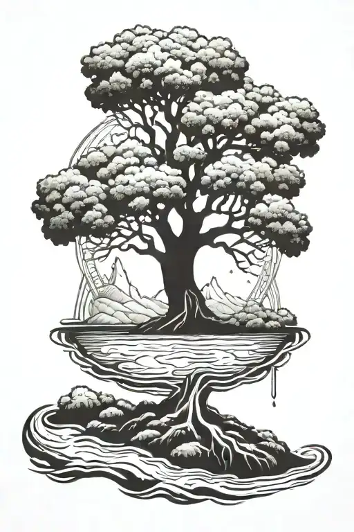 Tree Of Life And River From The Bible Book Of Revelation 22