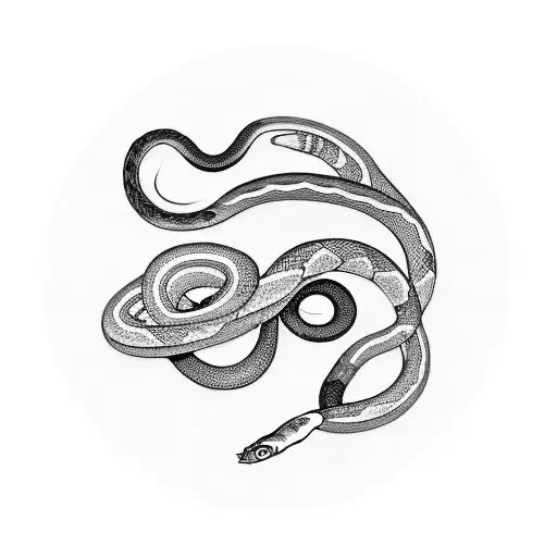 Smoky Snake With Simple Line Rose And A Virgo Star Sign