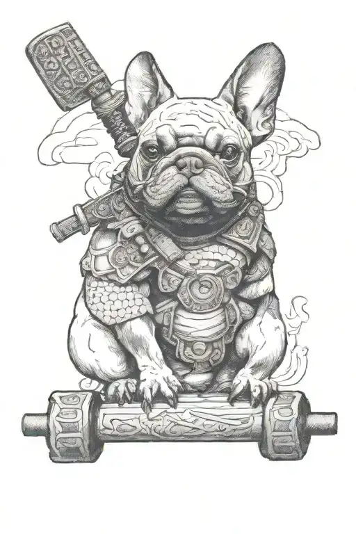 A French Bulldog Samurai