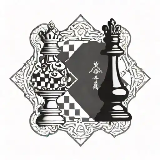 A Chessboard With One Side Representing Good And The Other Representing Evil