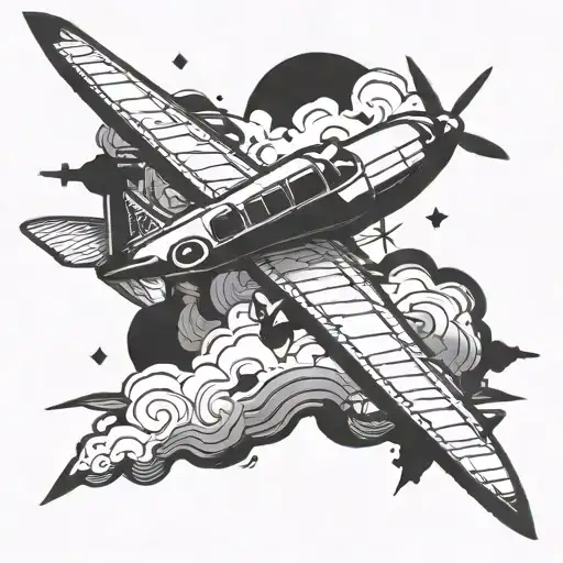Aeroplane Flying And Arrow