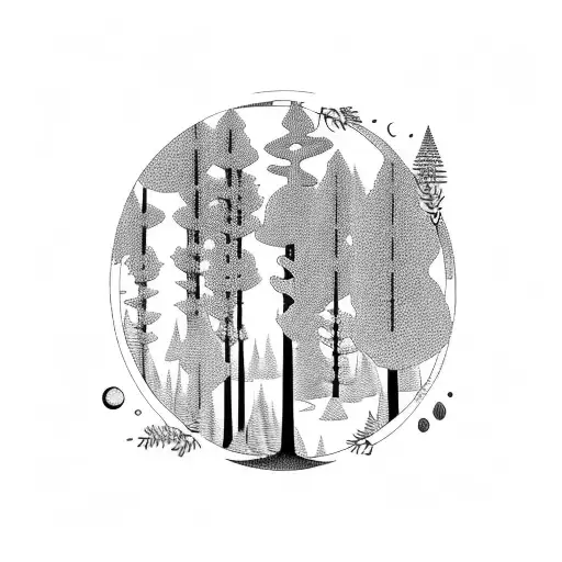 A Forest Landscape With Hidden Scientific Symbols