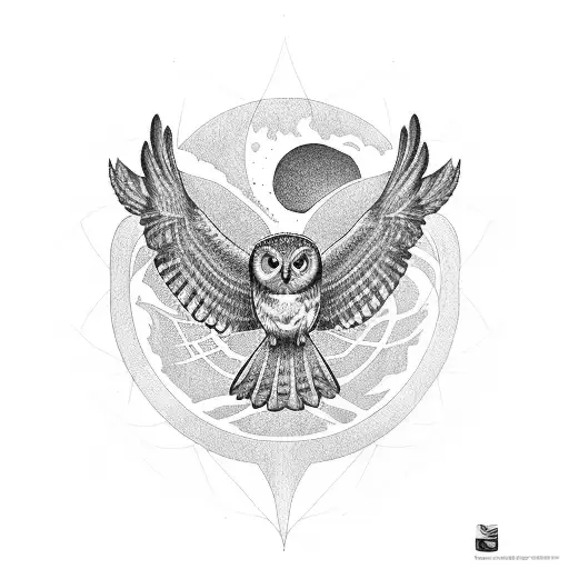 Owl In Flight Full Sleeve