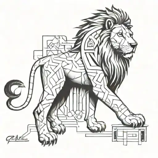 Lion And Engineering Symbols