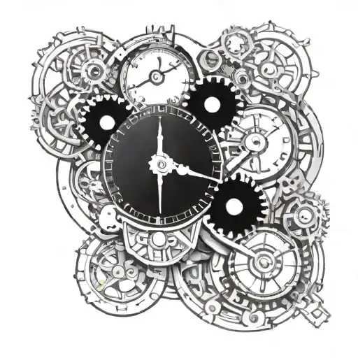A Clock Mechanism Intertwined With Circuitry Elements