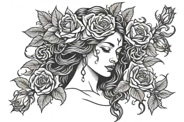 Mary With Roses And Thorns