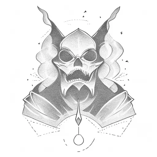 Witch Shadow Sitting In A Line