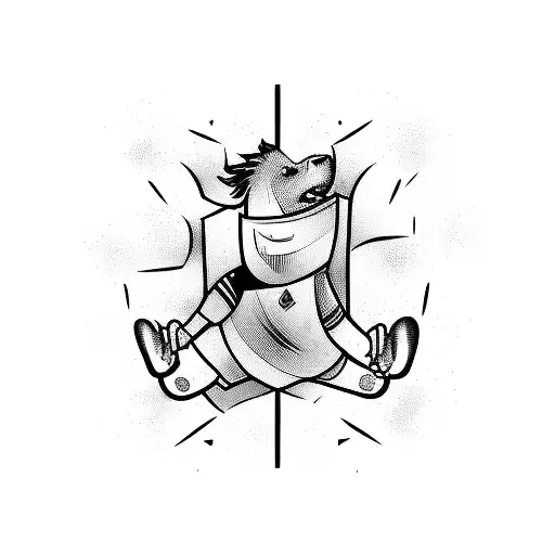 A Dynamic Illustration Of A Soccer Player Scoring A Goal