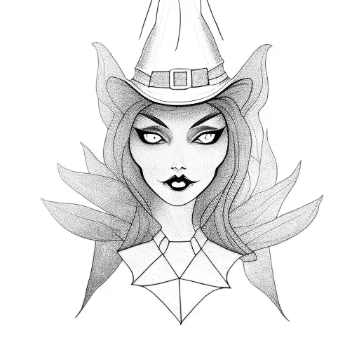 Witch Sitting In A Line