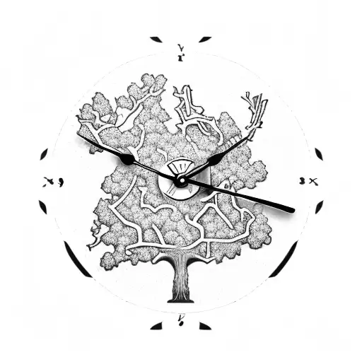 Clock With Oak Tree