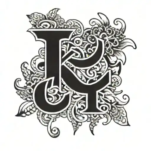 Create A Tattoo Featuring The Word Ykfo In A Bold And Intricate Blackwork Style