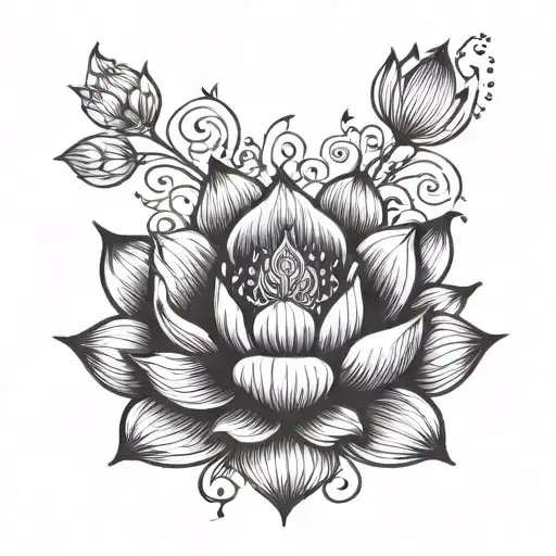 Incorporate A Sanskrit Quote From The Bhagavath Geetha Into A Design Featuring A Lotus Flower