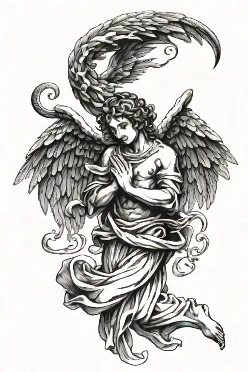 Fortune Favors The Bold In Latin With A Praying Angel
