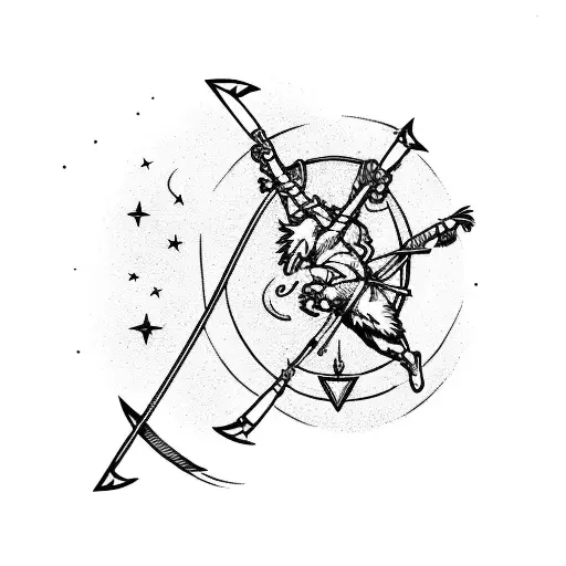 A Sagittarius Archer Shooting A Book Arrow Into The Night Sky