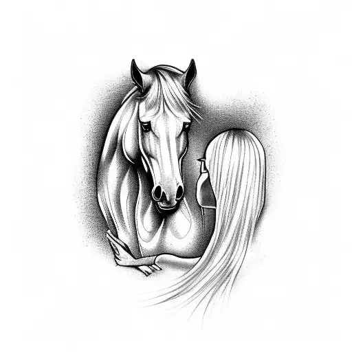 Horse Chess Conected To A Woman Hand With Strings