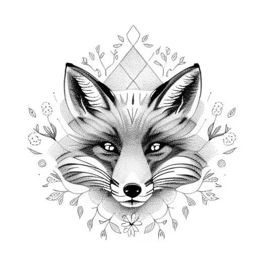 Fox With Delicate Flowers