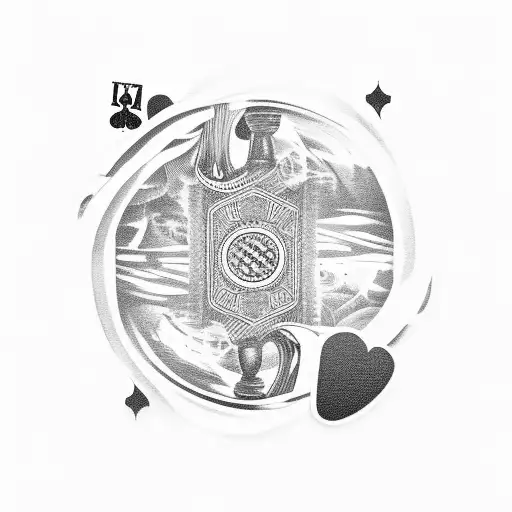 A Vintage Car Speeding Through A Deck Of Cards