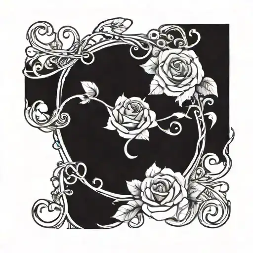 An Infinity Symbol Intertwined With A Delicate Rose Vine