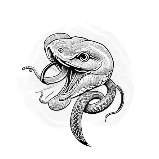 Bird With Snake In Mouth