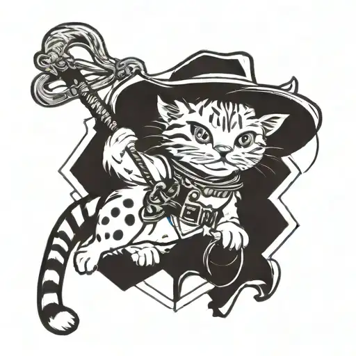 A Cowgirl Cat Using A Whip