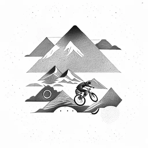 A Mountain Biker Riding Through A Circuit Board Landscape