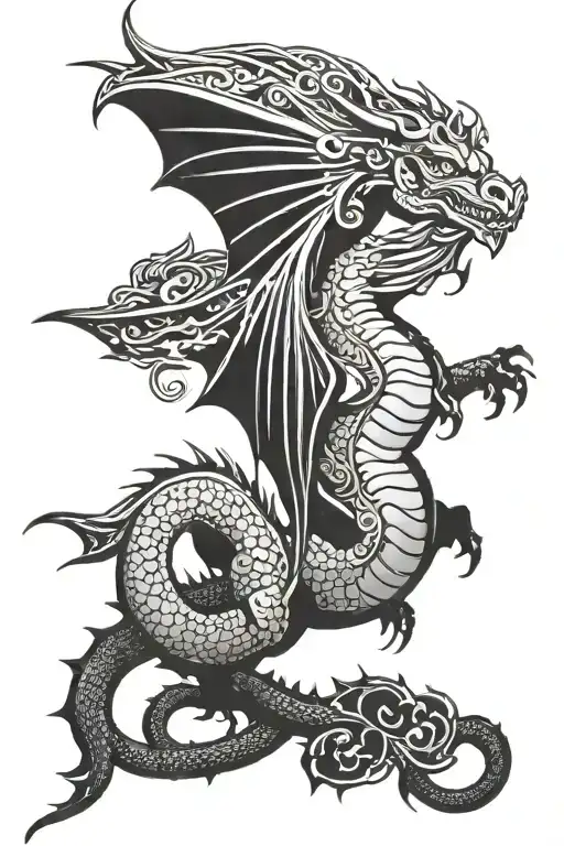 Nordic Dragon With Wings