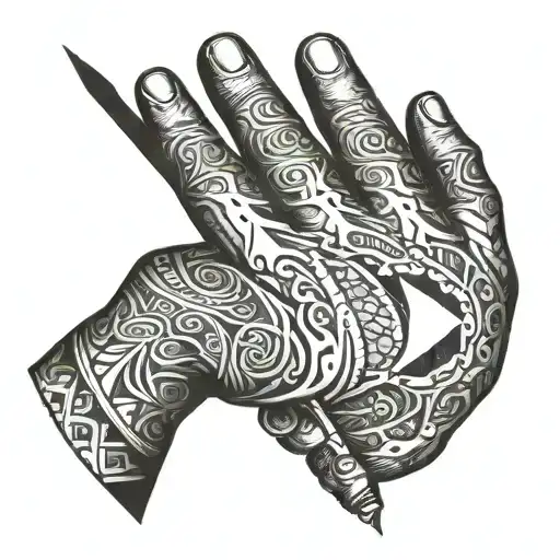 Man's Hand Pierced By An Arrow