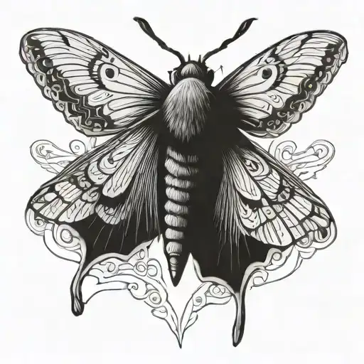 Moth Tattoo Design