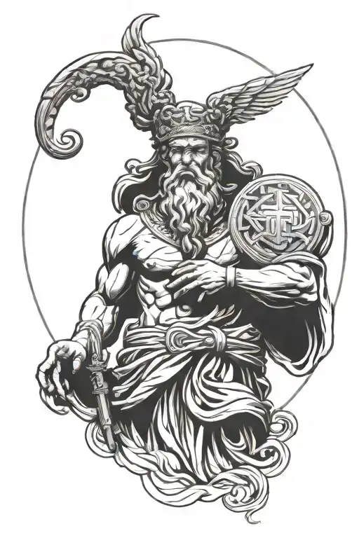 Mithological Greece God Holding