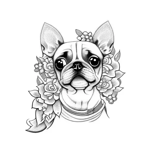 Dog Cute Feminine Traditional Floral