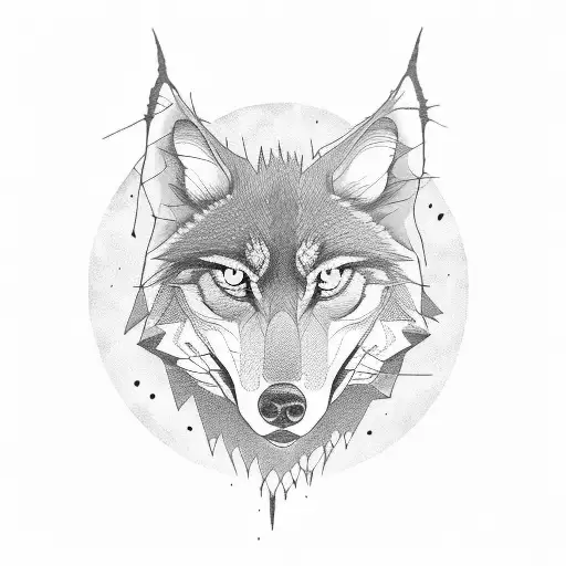 Lone Wolf On Blood Moon