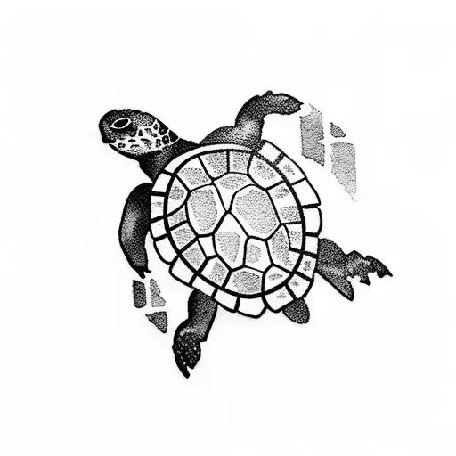 Tiny Watercolor Sea Turtle